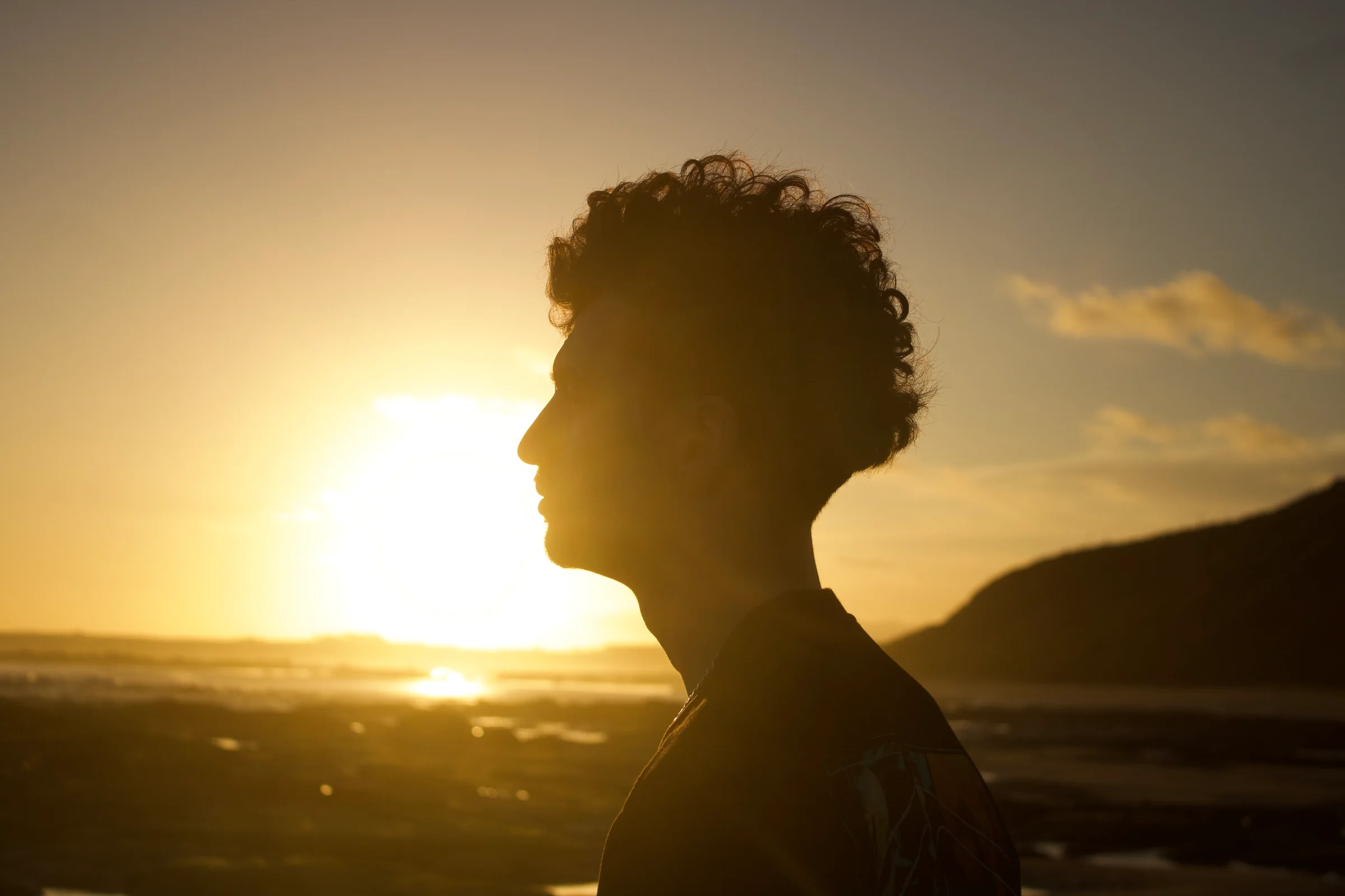 A portrait of me, on the beach.