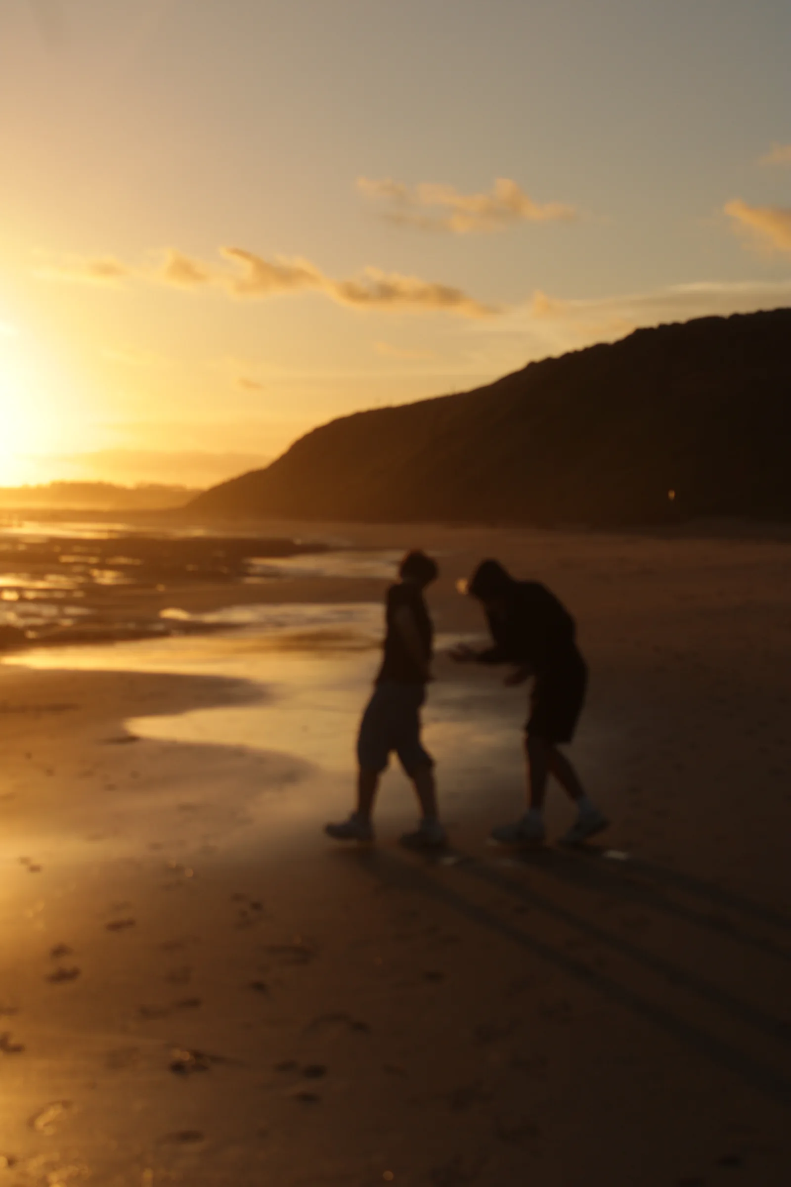 Couple of my friends messing around on the beach at Phillip Island, as the sun sets.